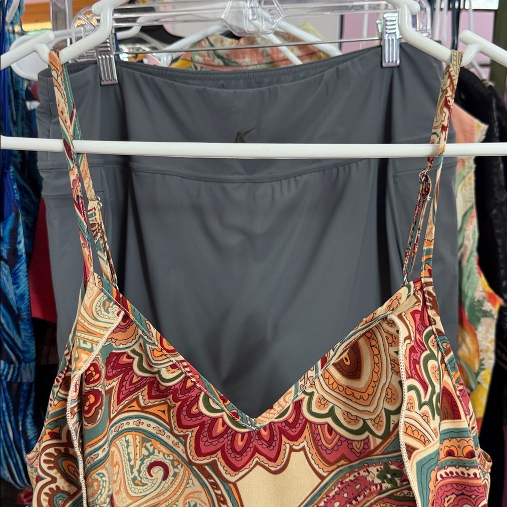 SHEIN curve Paisley Print Sleeveless Dress size 1X boho summer - Picture 4 of 5